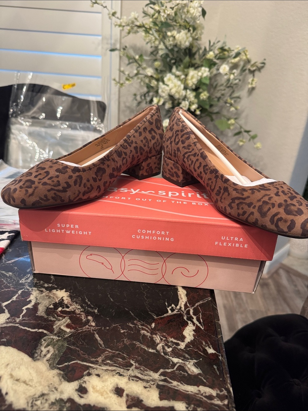 Easy Spirit Leopard Print Flats - Brown NEW IN BOX